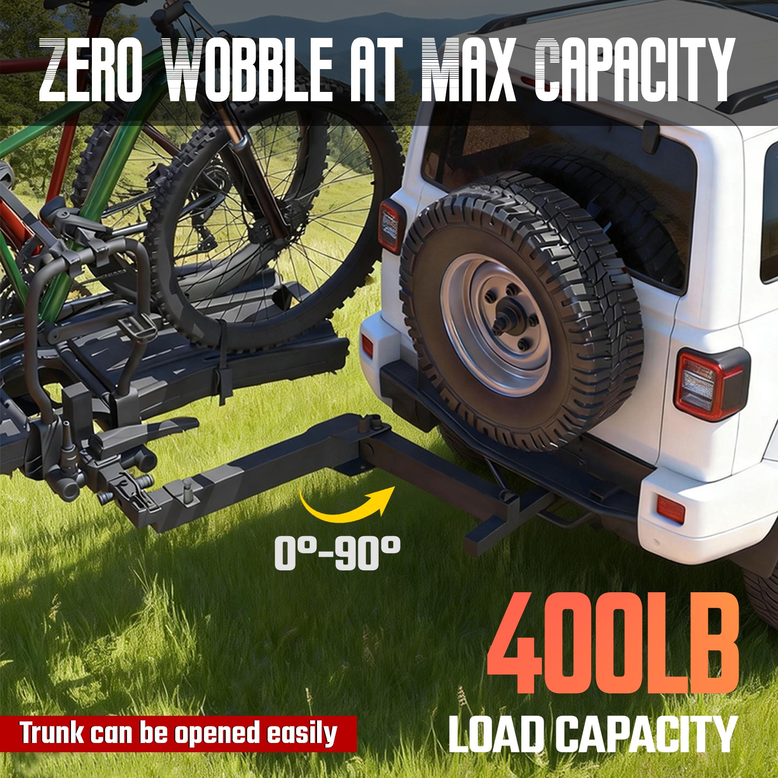 Swing Away Hitch Adapter-90° Swing Arm for 2In Receiver,400 lb Capacity