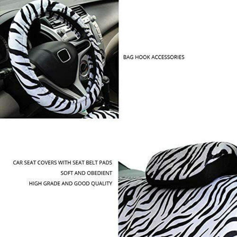 Car Seat Cover Luxury Short Plush Seat Cover + Steering Eheel Cover