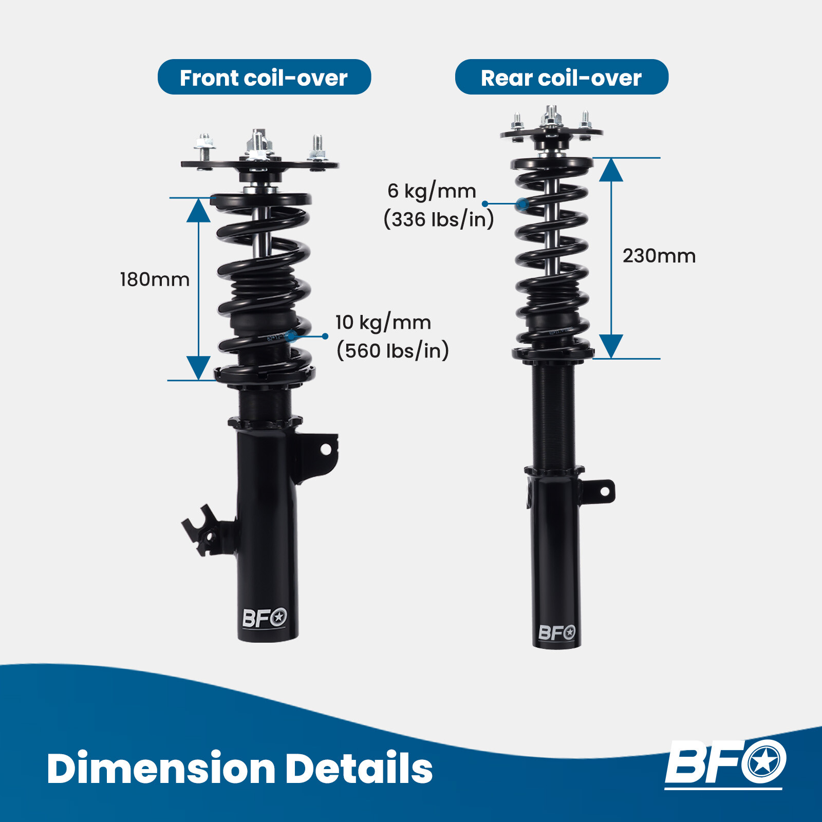 BFO Adjustable Coilovers Suspension Kit for Toyota Camry 1992-2001 ES300 92-01