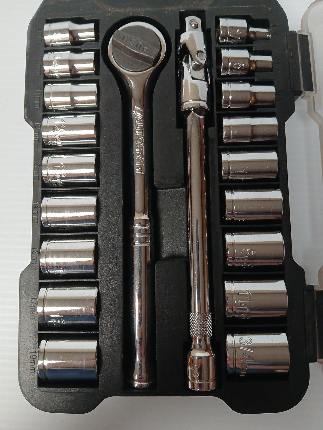 Autocraft Ratchet Socket Set AC332 3/8″ Drive 21pc Complete Set