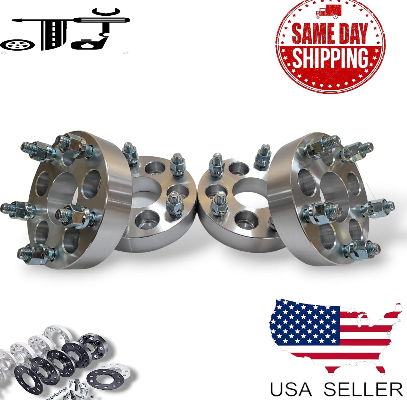 4x 1.25″ Thick 5×100 to 5×4.25 (5×108) Wheel Spacer Adapter | Toyota Lexus Scion