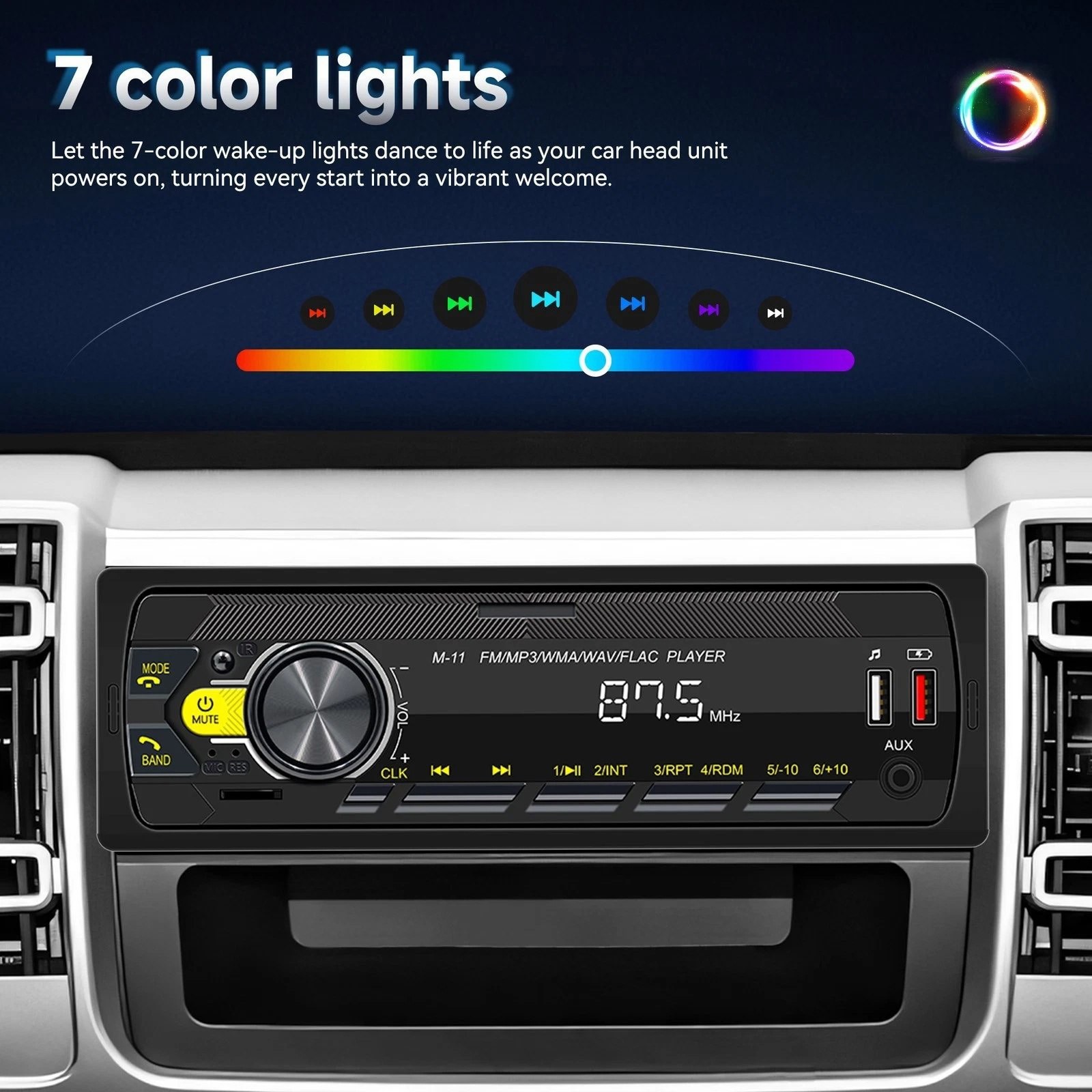 Single Din Car Radio Bluetooth 5.0 FM USB AUX MP3 Player App Control System
