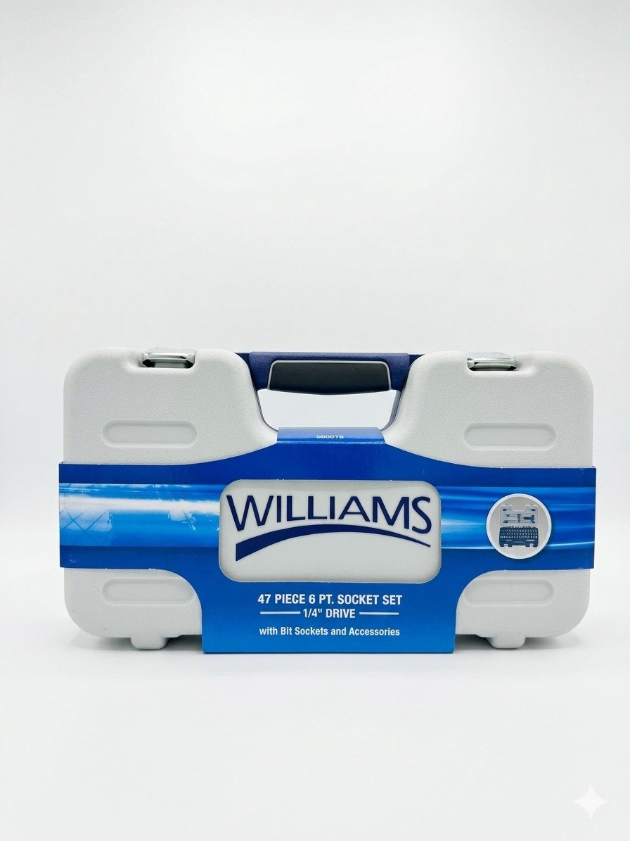 Williams JHW50601B 47-Piece 1/4″ Drive 6-Point SAE/Metric Socket Set NEW