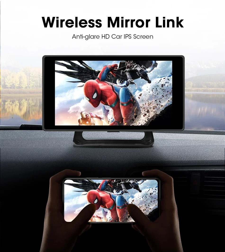 Portable 5 Inch 4K Car DVR Dash Cam Wireless Carplay & Android WIFI GPS