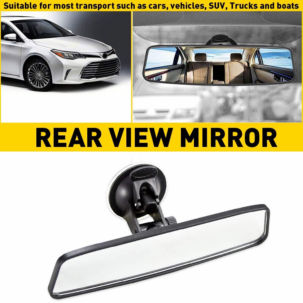 1X Universal Car Inside Rearview Rear View Mirror Wide-angle w/Suction Cup Truck