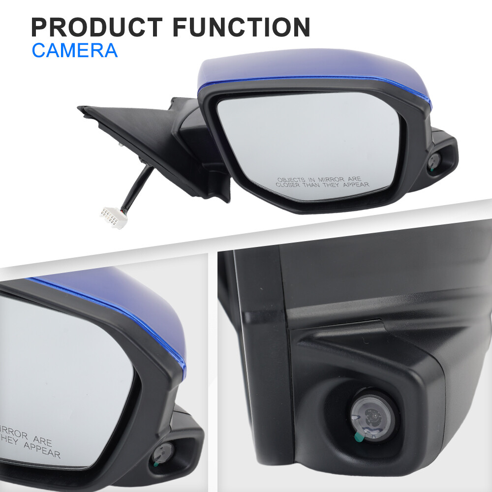 Blue Right Passenger Side Mirror 11Pin Heated Camera For Honda Civic 2016-2020