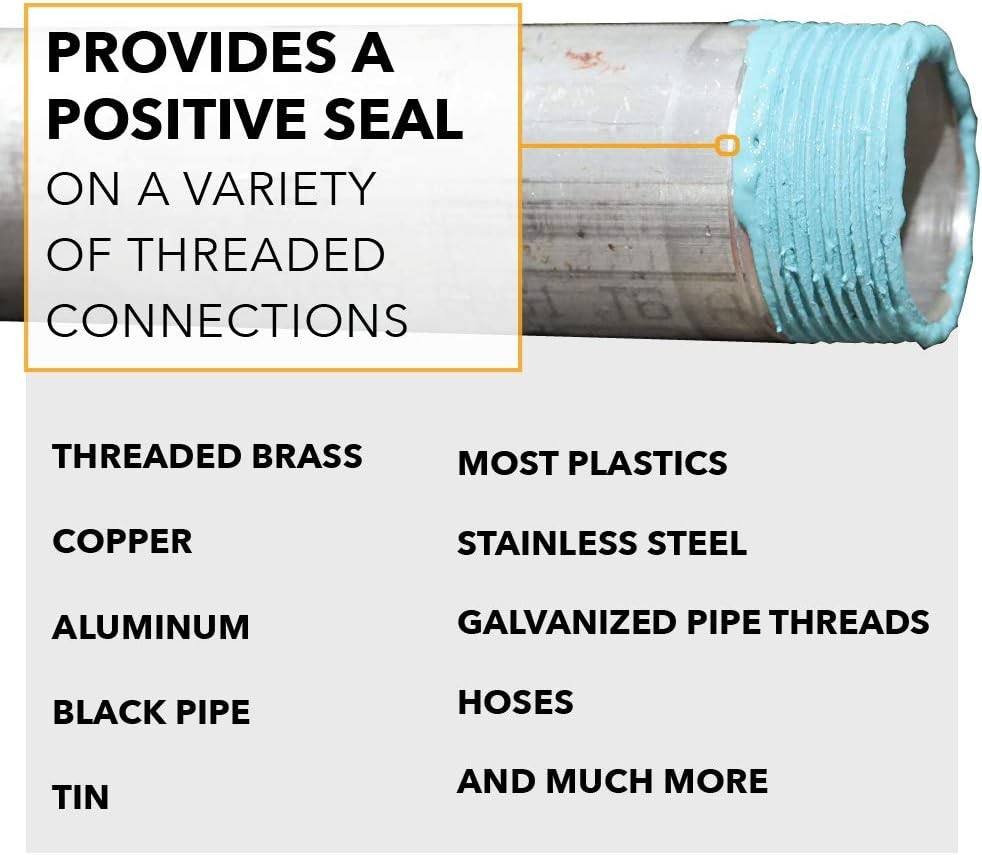 Pipe Thread Sealant Paste Metal Plastic, Non-Hardening, 1/4 Pint BrusModel: SS04