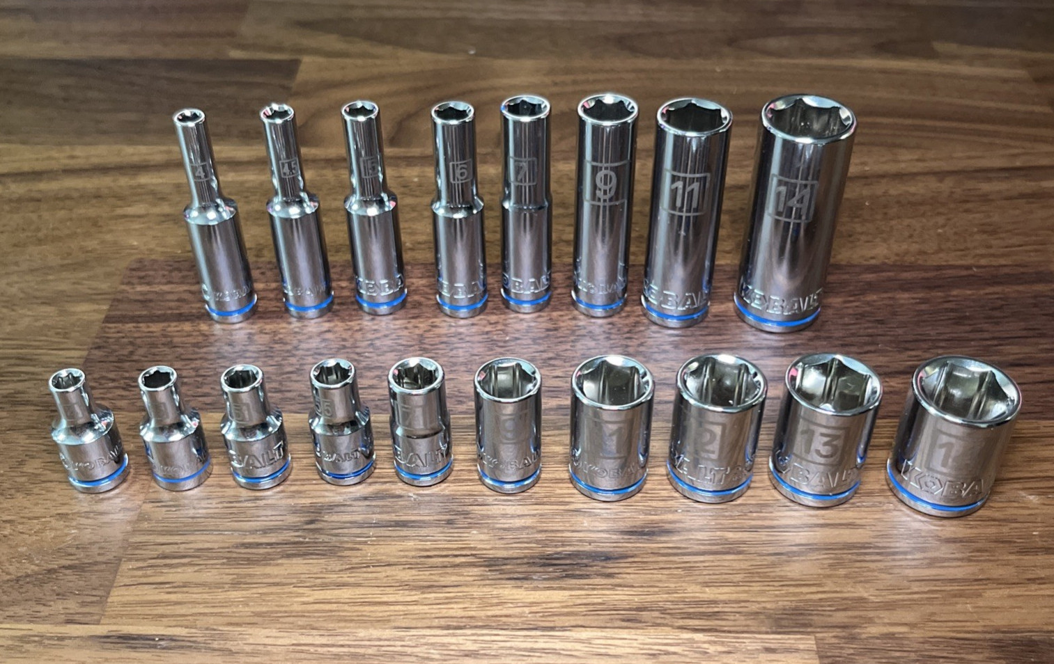 NEW Kobalt 18pc Socket Set 1/4″ 6pt Metric Deep & Shallow Size Range 4-14mm