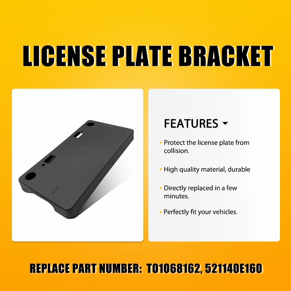 For Toyota Highlander 20-24 Front Bumper License Plate Bracket Tag Holder Mount