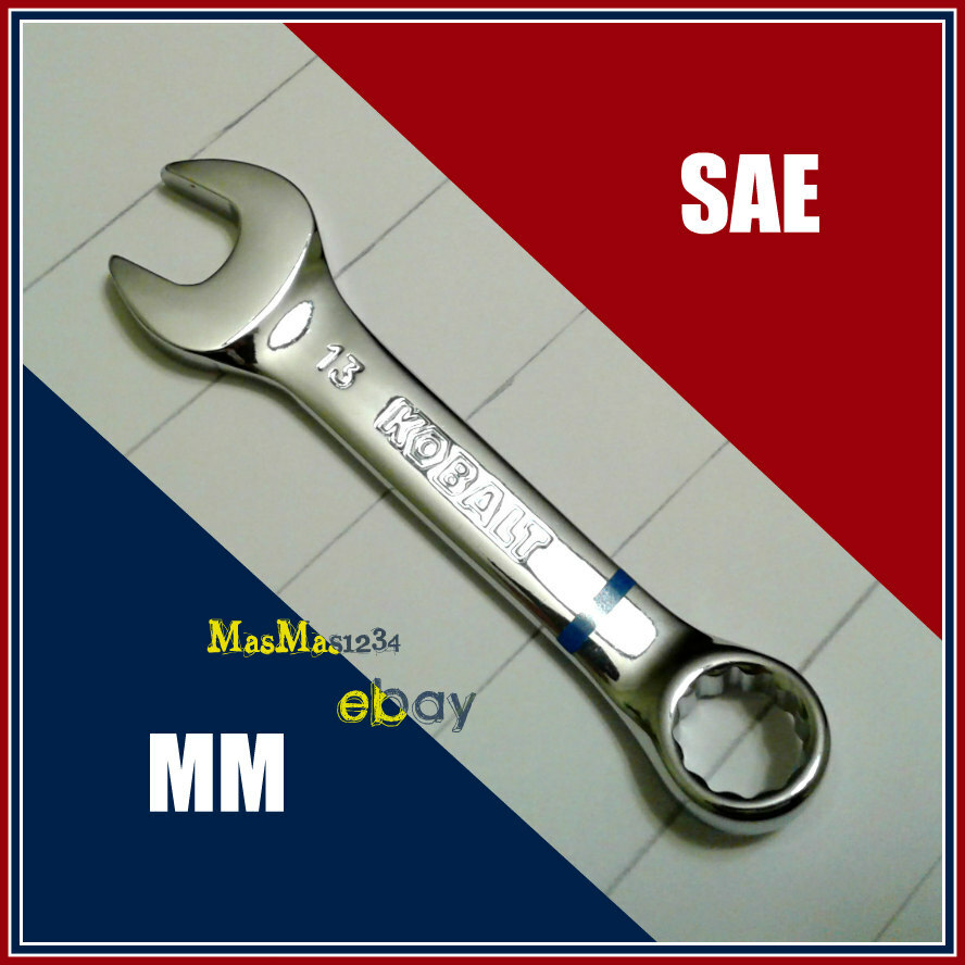KOBALT Stubby Combination Wrench – SAE, Metric – Polished Chrome – Fast Shipping