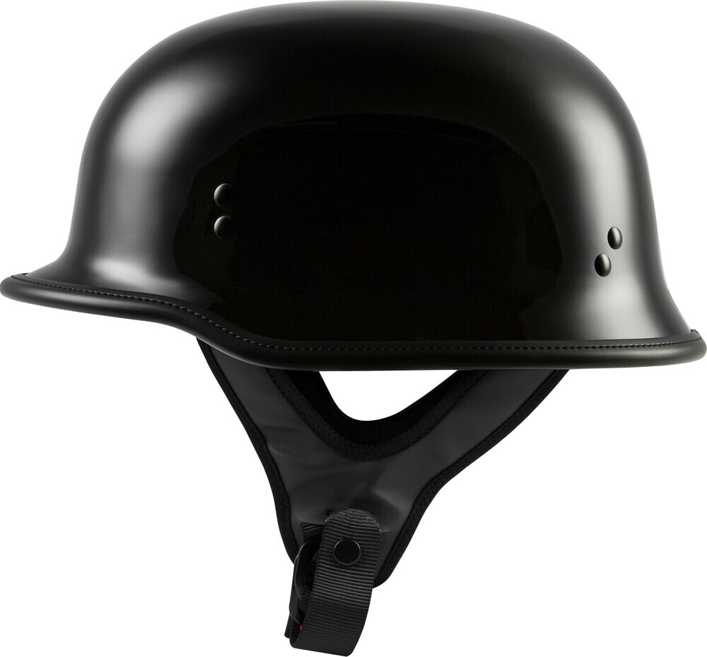 NEW HIGHWAY 21 9MM GERMAN BEANIE HELMET GLOSS BLACK SM – MOTORCYCLE