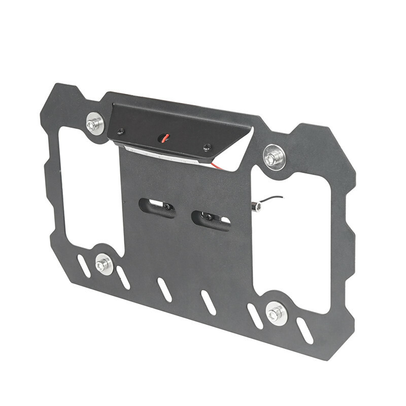Front & Rear D-ring Mount License Plate Relocation Holder Bracket w/ LED Light