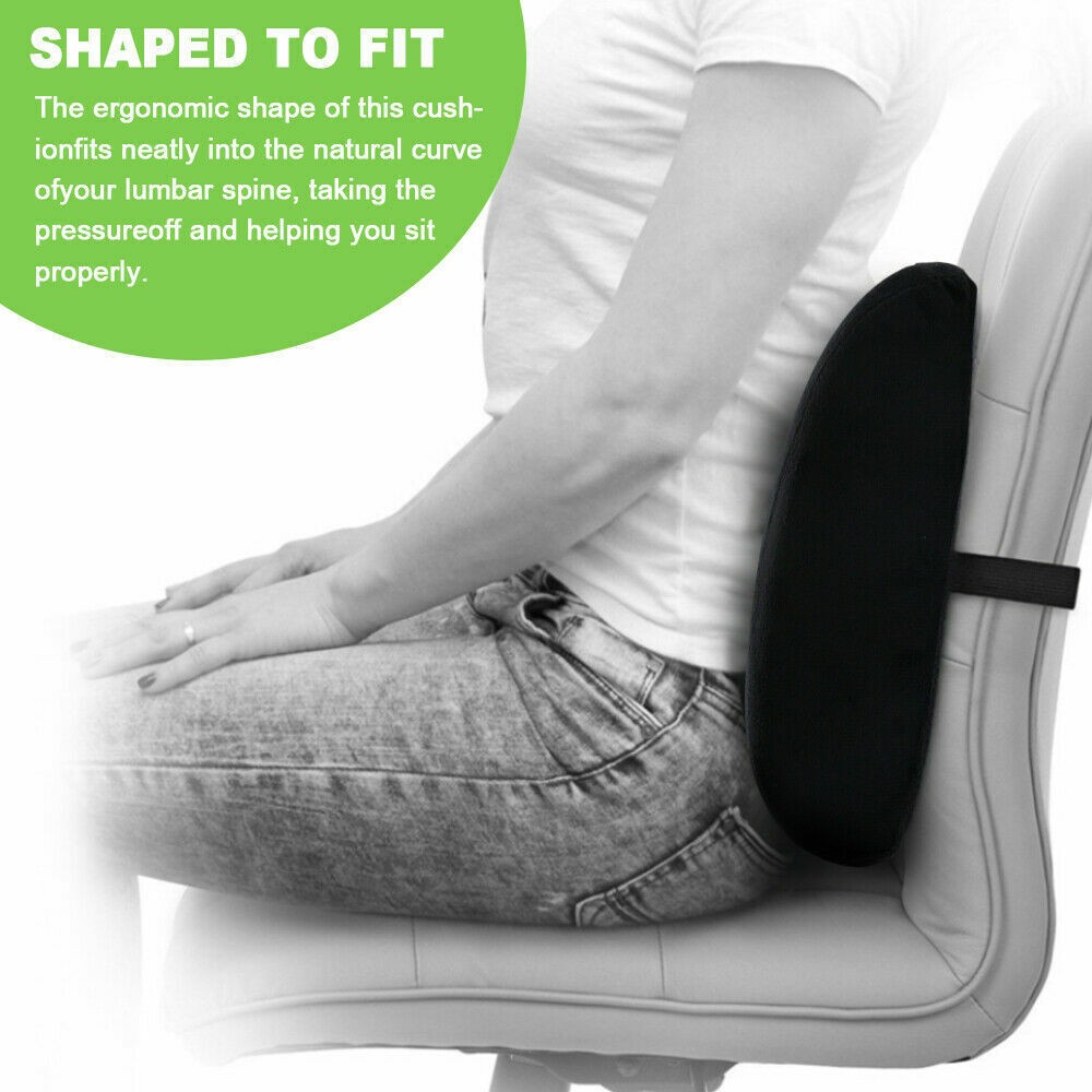 Memory Foam Seat Lumbar+Back Support Set Coccyx Pain Relief Cushion universal