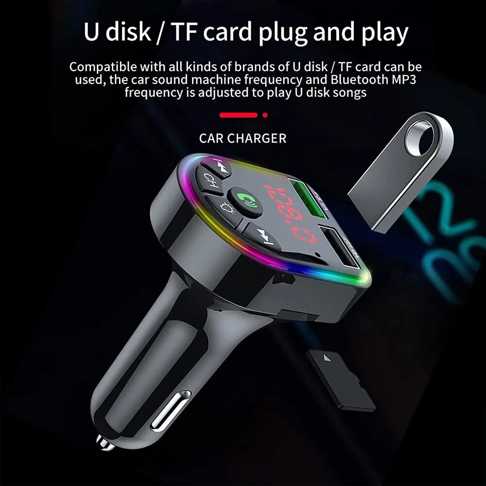 Wireless Car Bluetooth FM Transmitter MP3 Audio USB Charger Adapter Handsfree