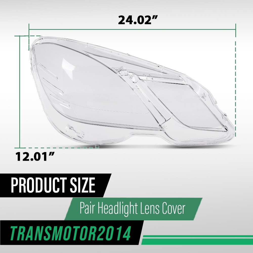 Fit For 2009-2013 Mercedes-Benz E-Class W212 Headlight Lens Covers Left & Right