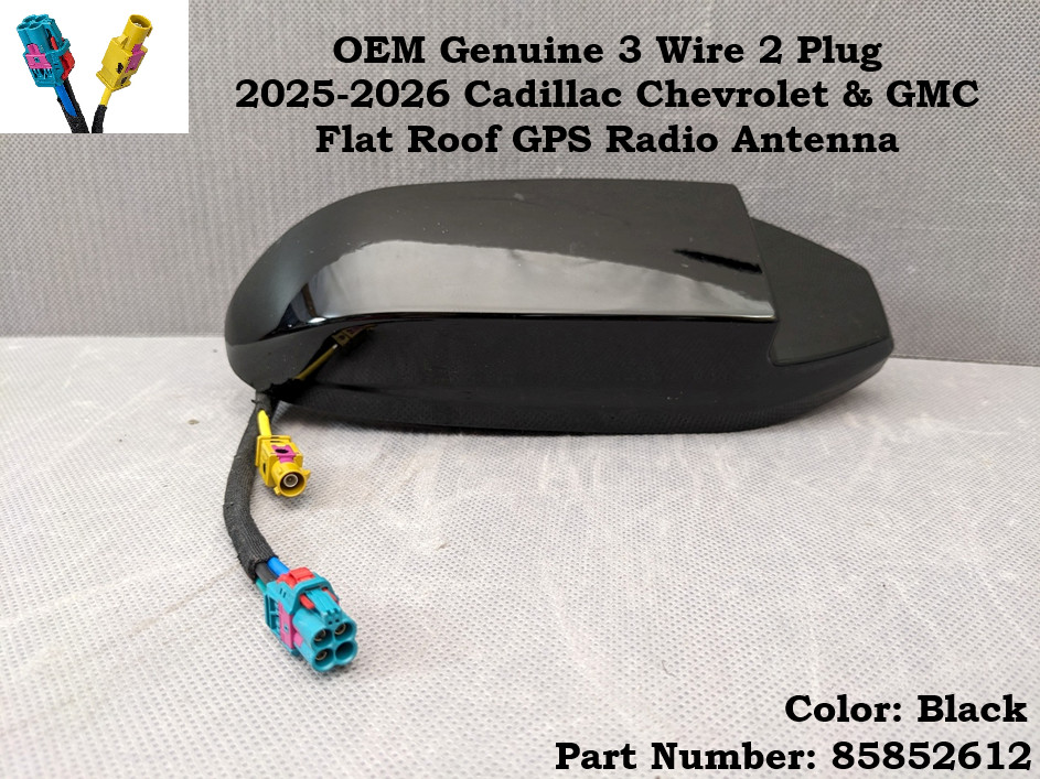 OEM 25-26 Cadillac Chevrolet GMC Flat Roof GPS Satellite 2 Plug Antenna 85852612