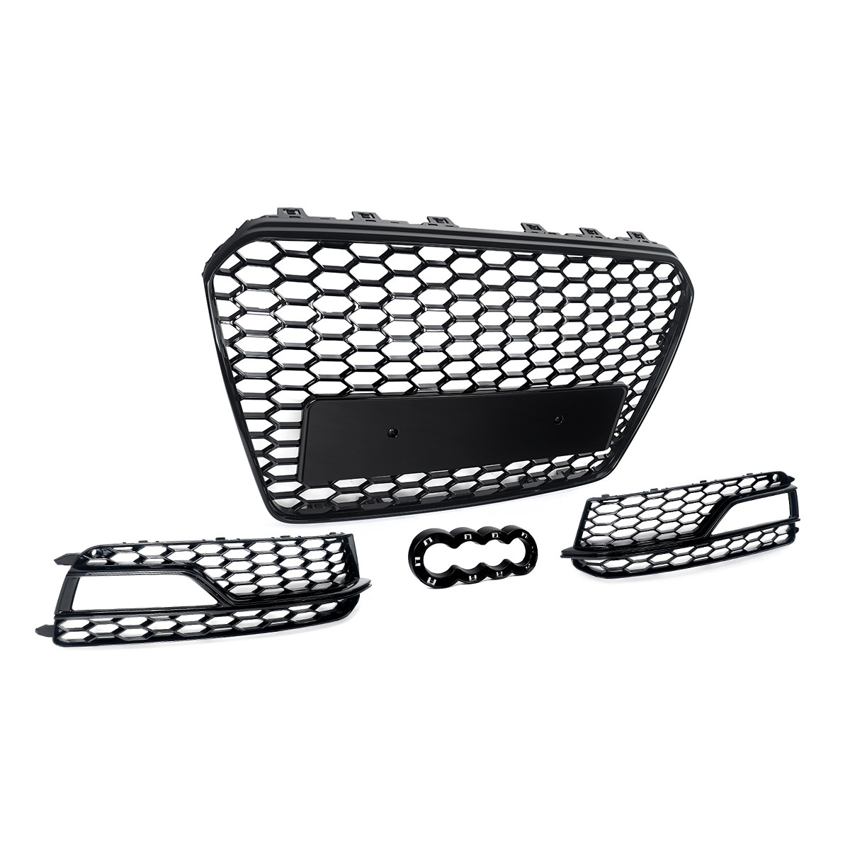 For Audi A5 S5 B8.5 S-line RS5 Style 13-16 Front Upper Grille w/ Fog Light Cover