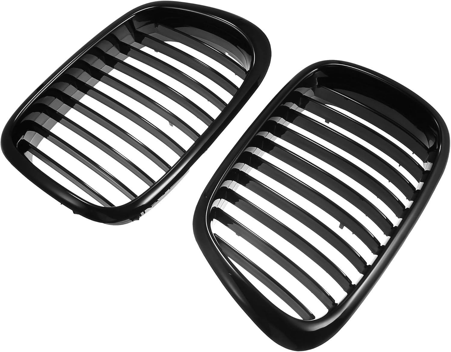 For BMW 5-Series E39 M5 1997-2003 Front Bumper Kidney Grilles Pair Gloss Black
