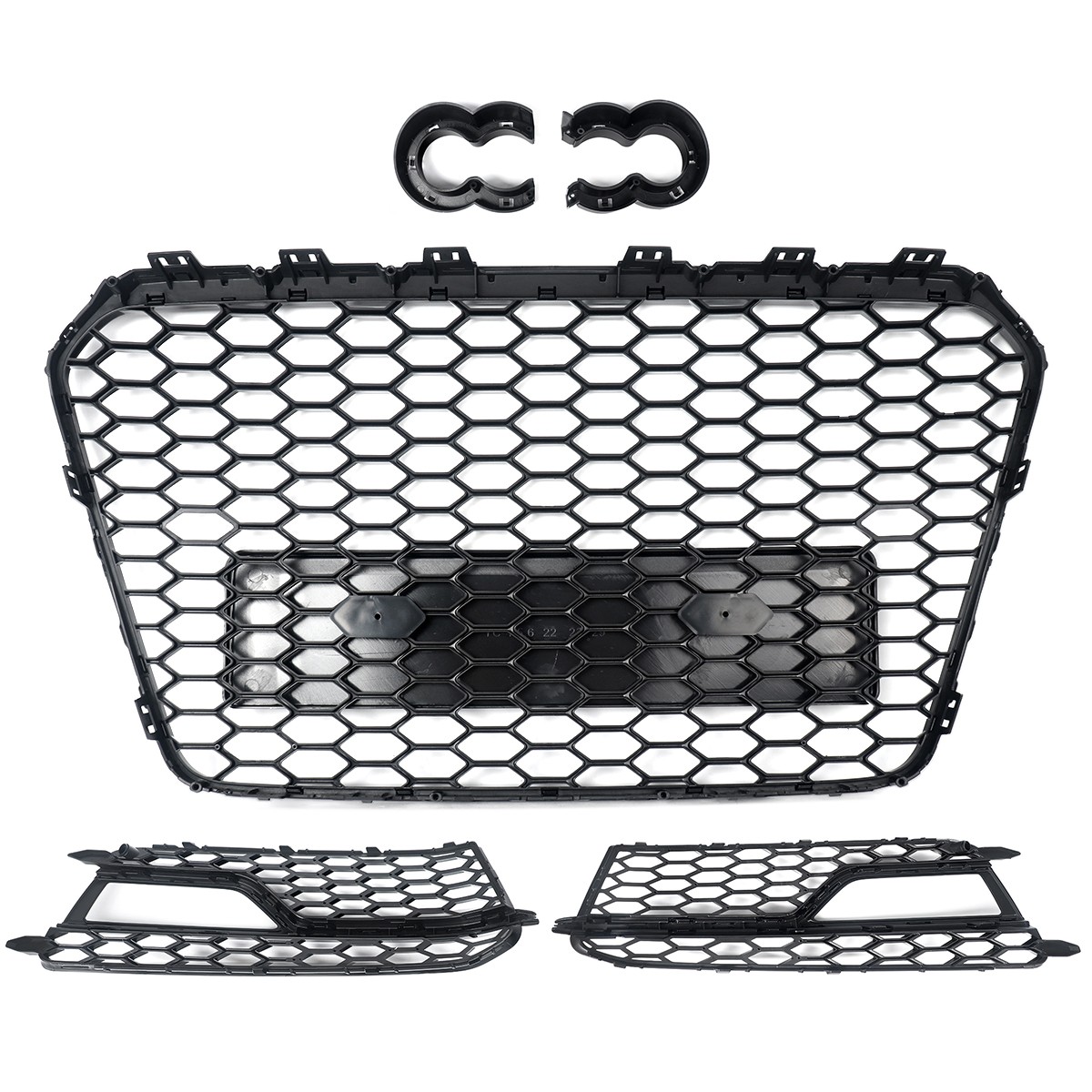For Audi A5 S5 B8.5 S-line RS5 Style 13-16 Front Upper Grille w/ Fog Light Cover