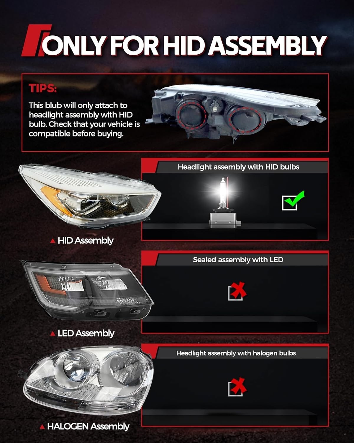 Upgrade Your Drive: D1R HID Headlights, 6000K Diamond White, 50,000 Hours Life