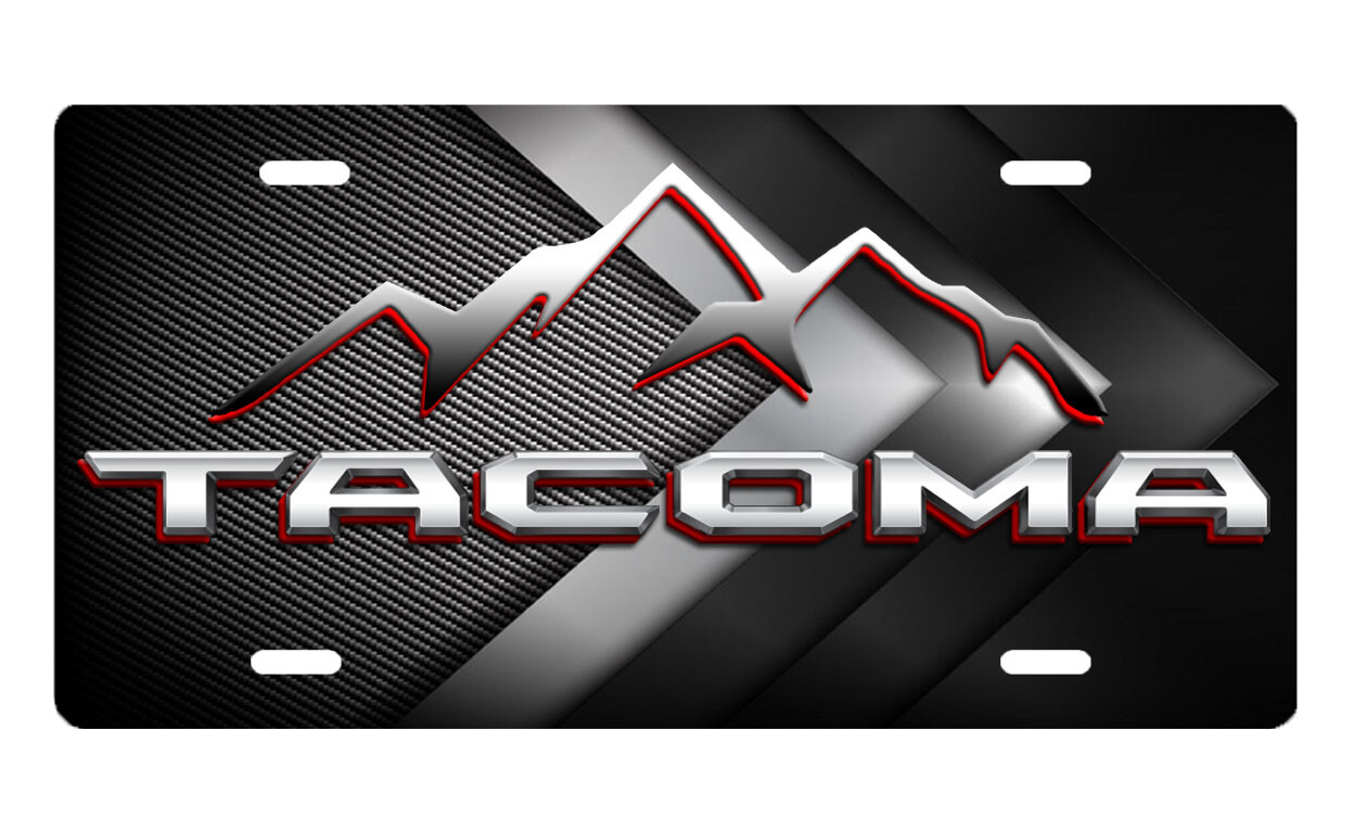 Toyota ART Abstract Tacoma VANITY LICENSE PLATE Car truck sports tag Red accent