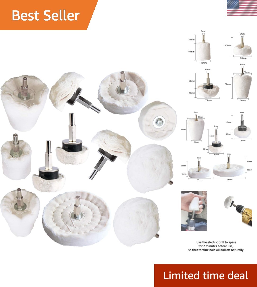 Reusable 12 Pcs Polishing Buffing Wheels for Drills – Perfect for Metals & More