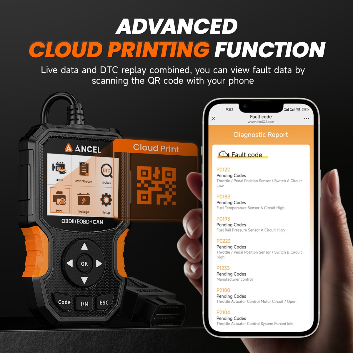 ANCEL AD410 OBD2 Scanner Code Reader Car Diagnostic Scan Tool Check Engine Fault