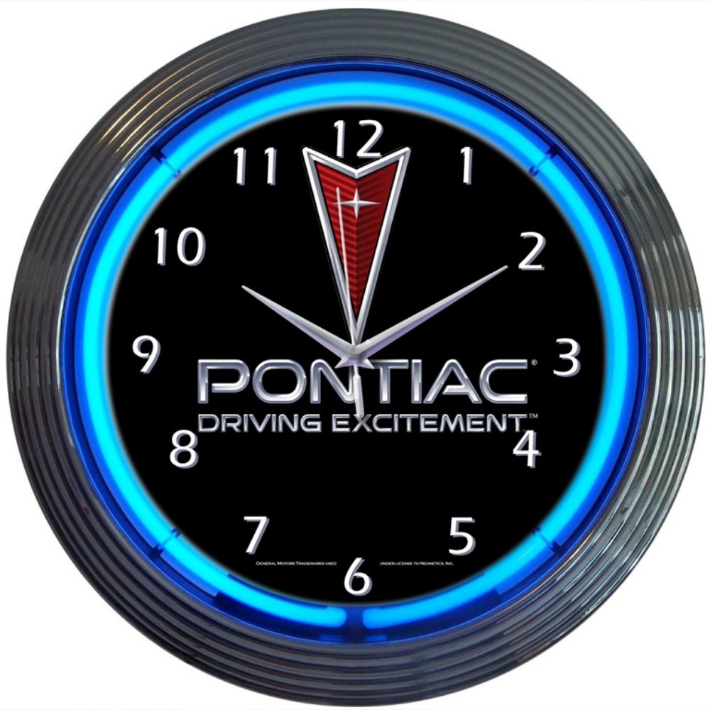 Neon Clock – Pontiac Driving Excitement 15″ 8DRIVIN * Ships FREE to the 48-USA!
