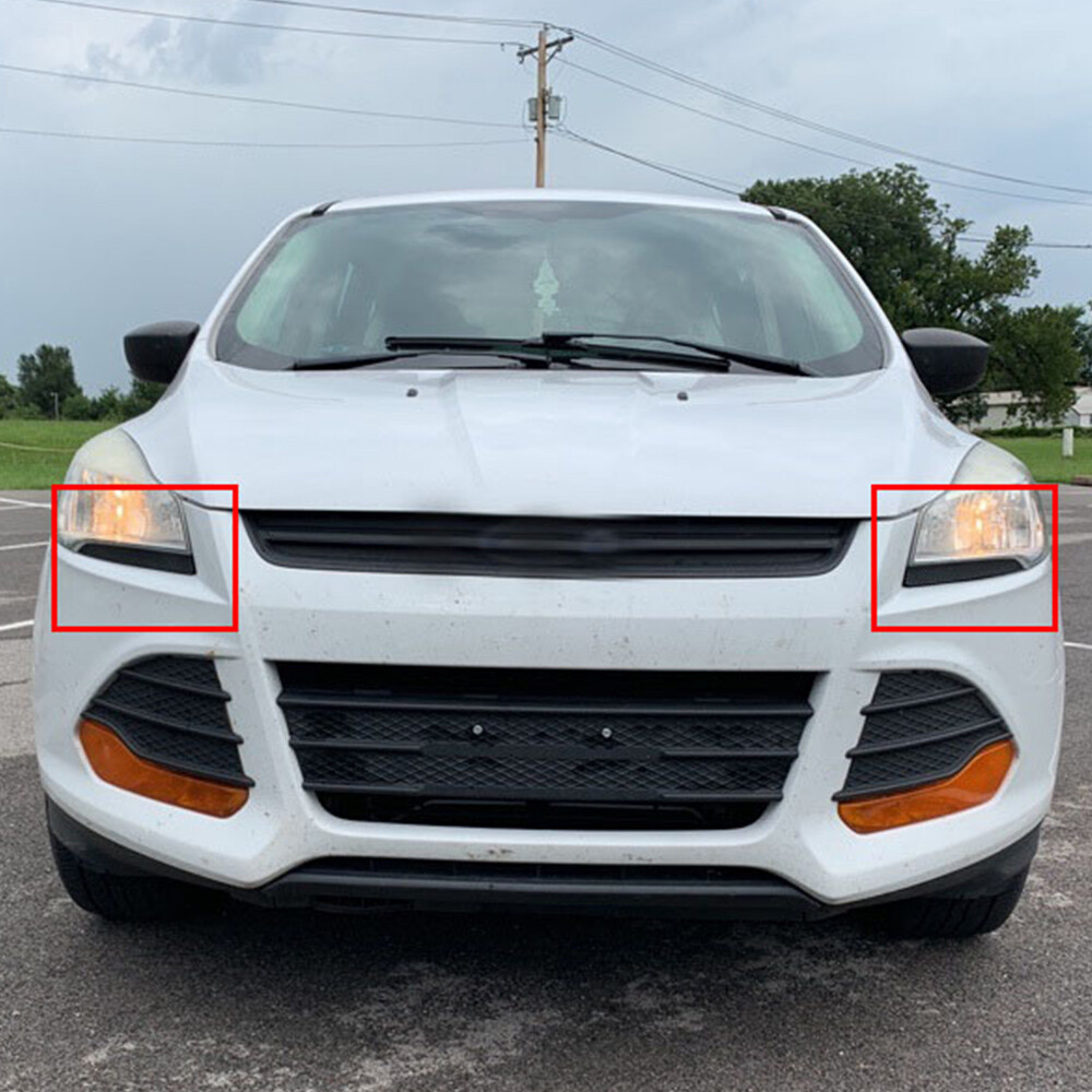 Pair Headlights Left & Right Lower Trim Moulding Fit For 2013-2016 Ford Escape