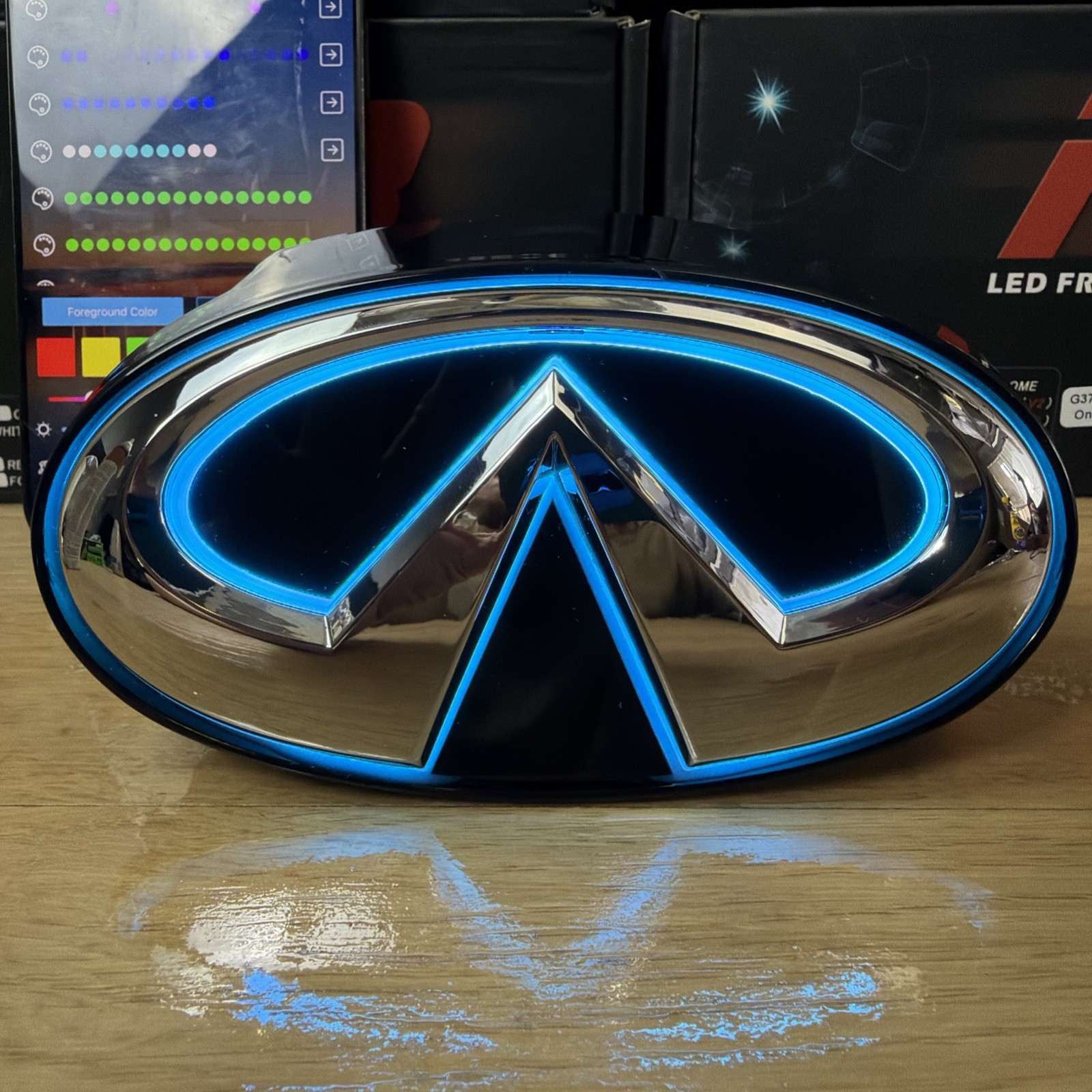 🟢2010-2013 INFINITI G37 RGB Emblem CHROME MULTICOLOR APP CONTROL SEDAN ONLY🟢