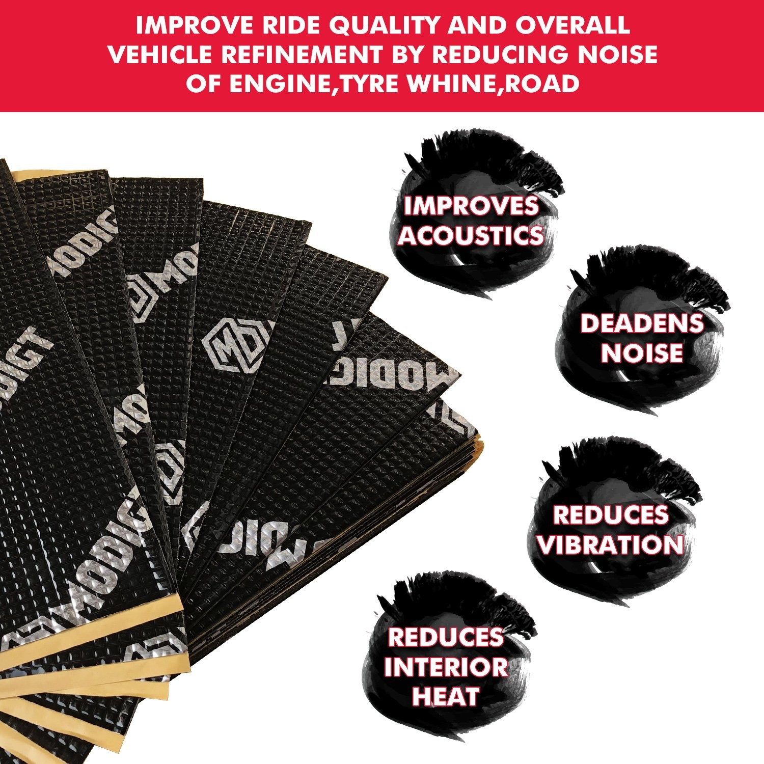 Self-Adhesive Heat Shield Car Sound Proofing Deadening Butyl Insulation Mat