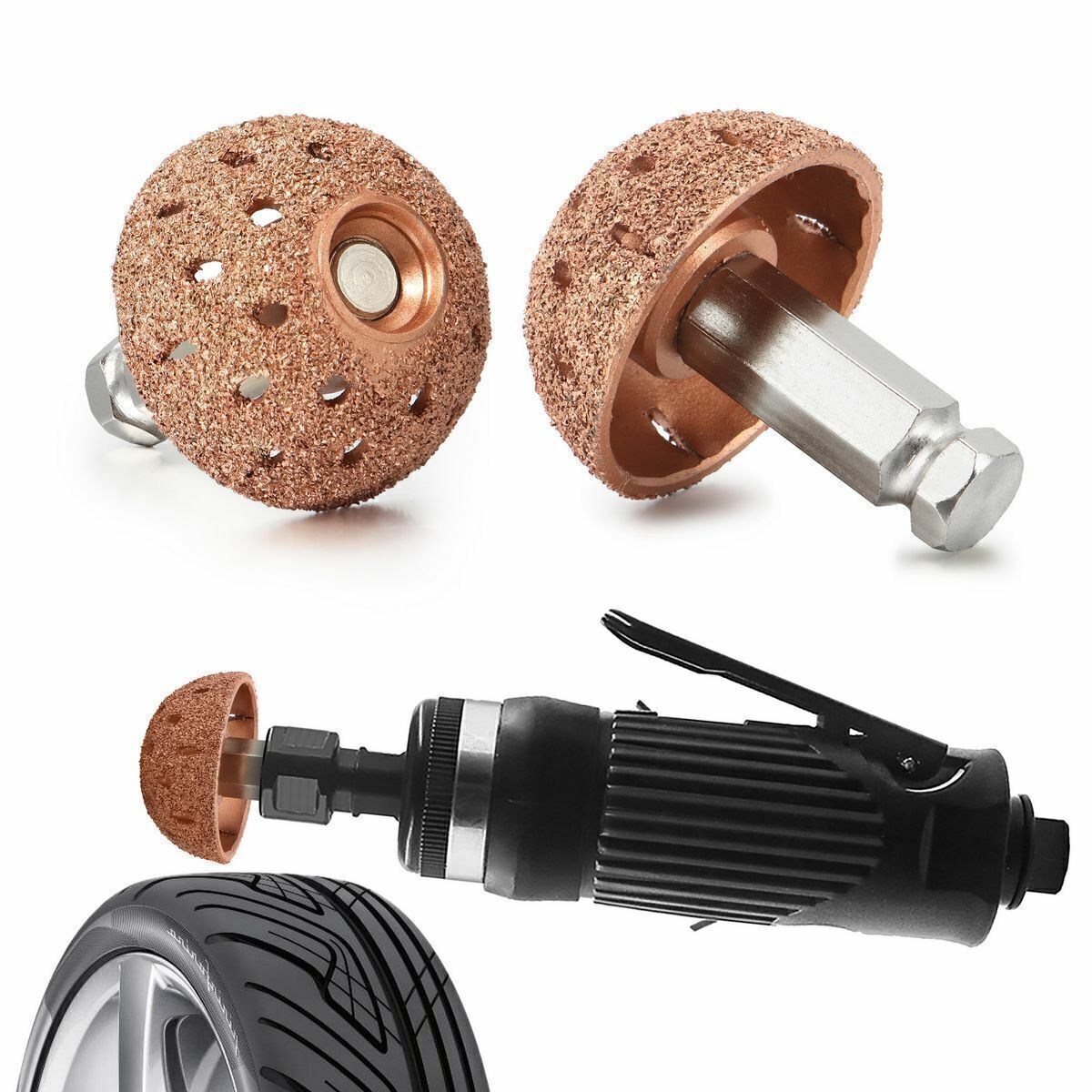 42mm Tire Grinding Head Rasp Buffer Ball Tyre Repair Hand Tool Buffing Wheel USA