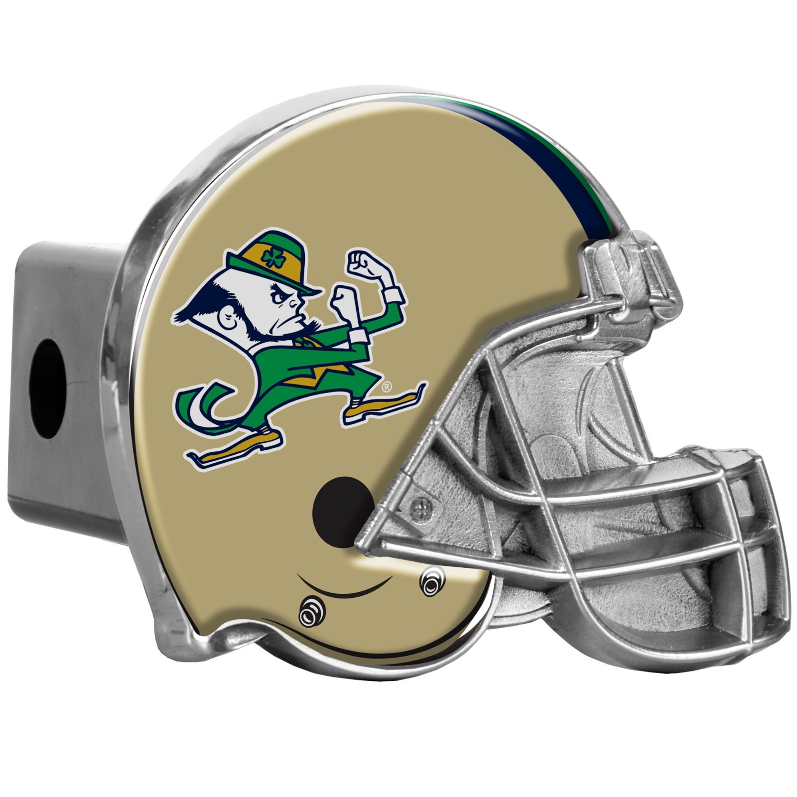 Notre Dame Fighting Irish Helmet 3D Polyurethane Domed Plastic Hitch Cover 2″