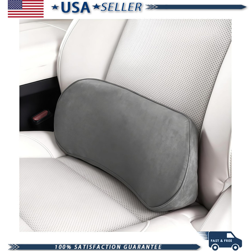 Memory Foam Lumbar Support Pillow Back Cushion, Dark Gray, Lower Back Pain Relie