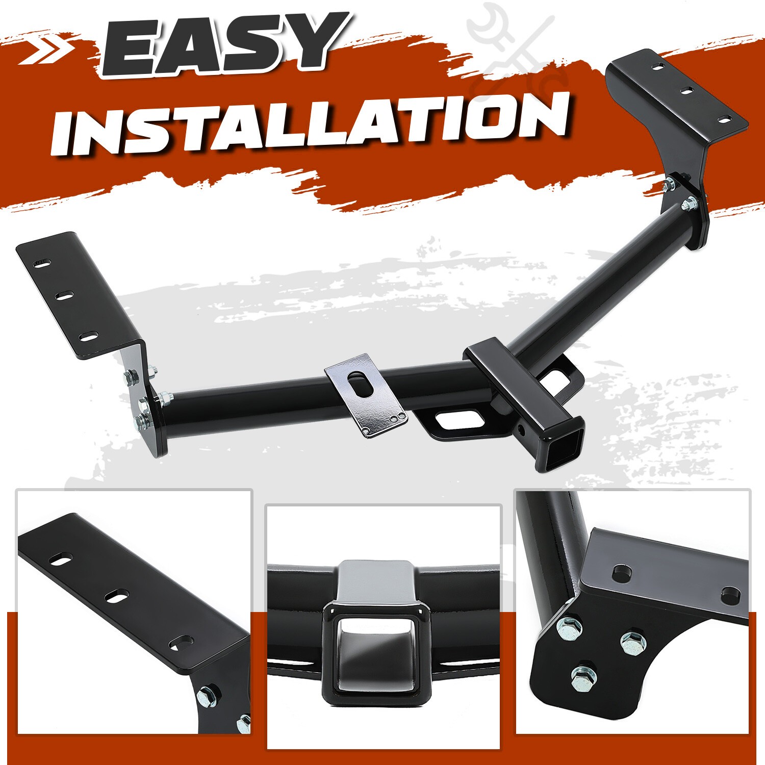 Class 3 Trailer Hitch Receiver Bumper Tow 2″ Black For Toyota RAV4 2006-2018