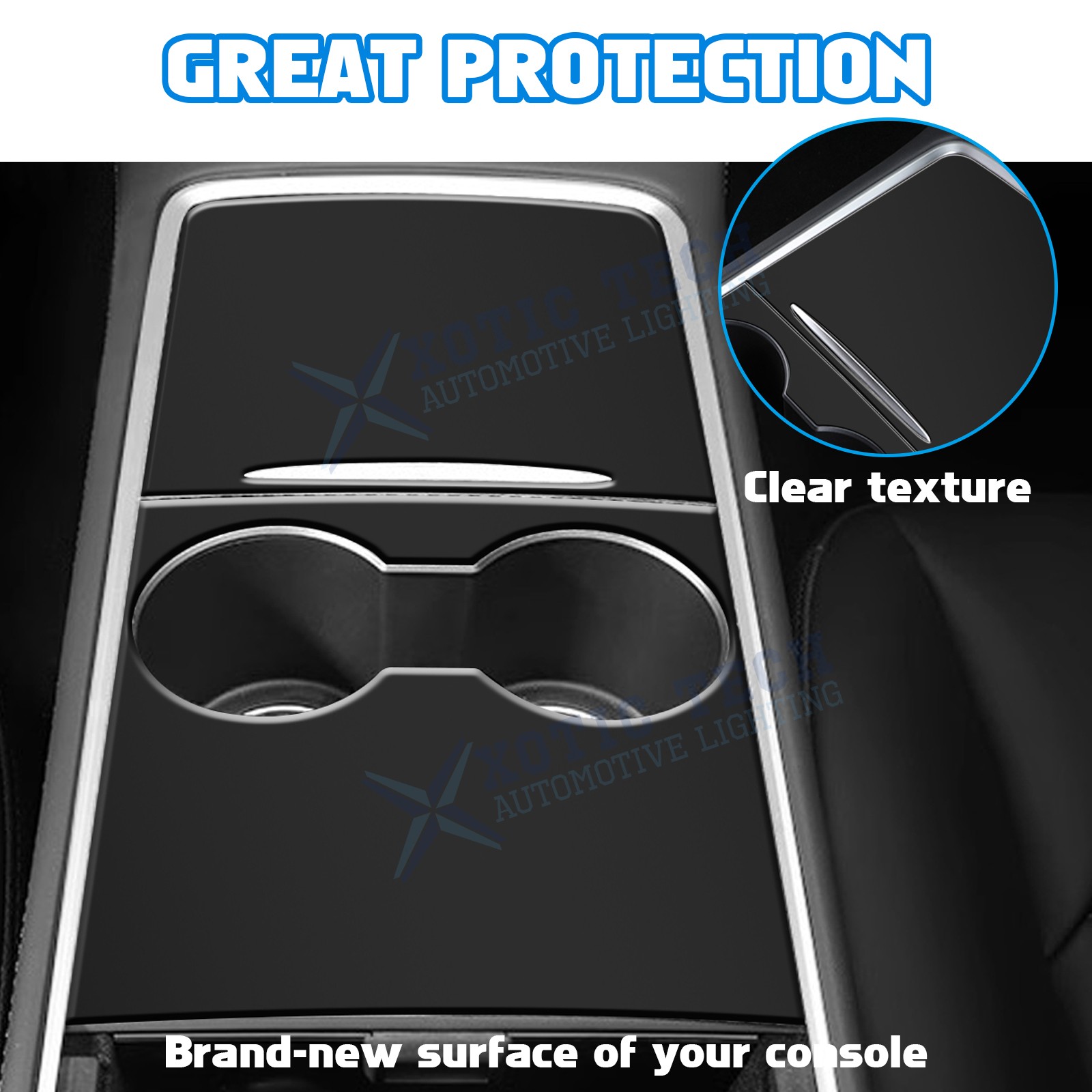 Steel+ABS Matte Black Center Console Cover For Tesla Model 3 2021-23 & Y 2021-up