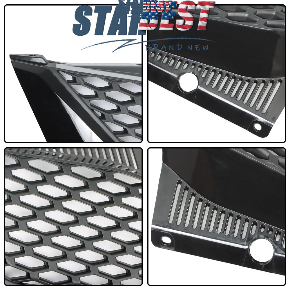 Gloss Black Front Upper Grille Grill Honeycomb Fit For 2011-2017 Toyota Sienna