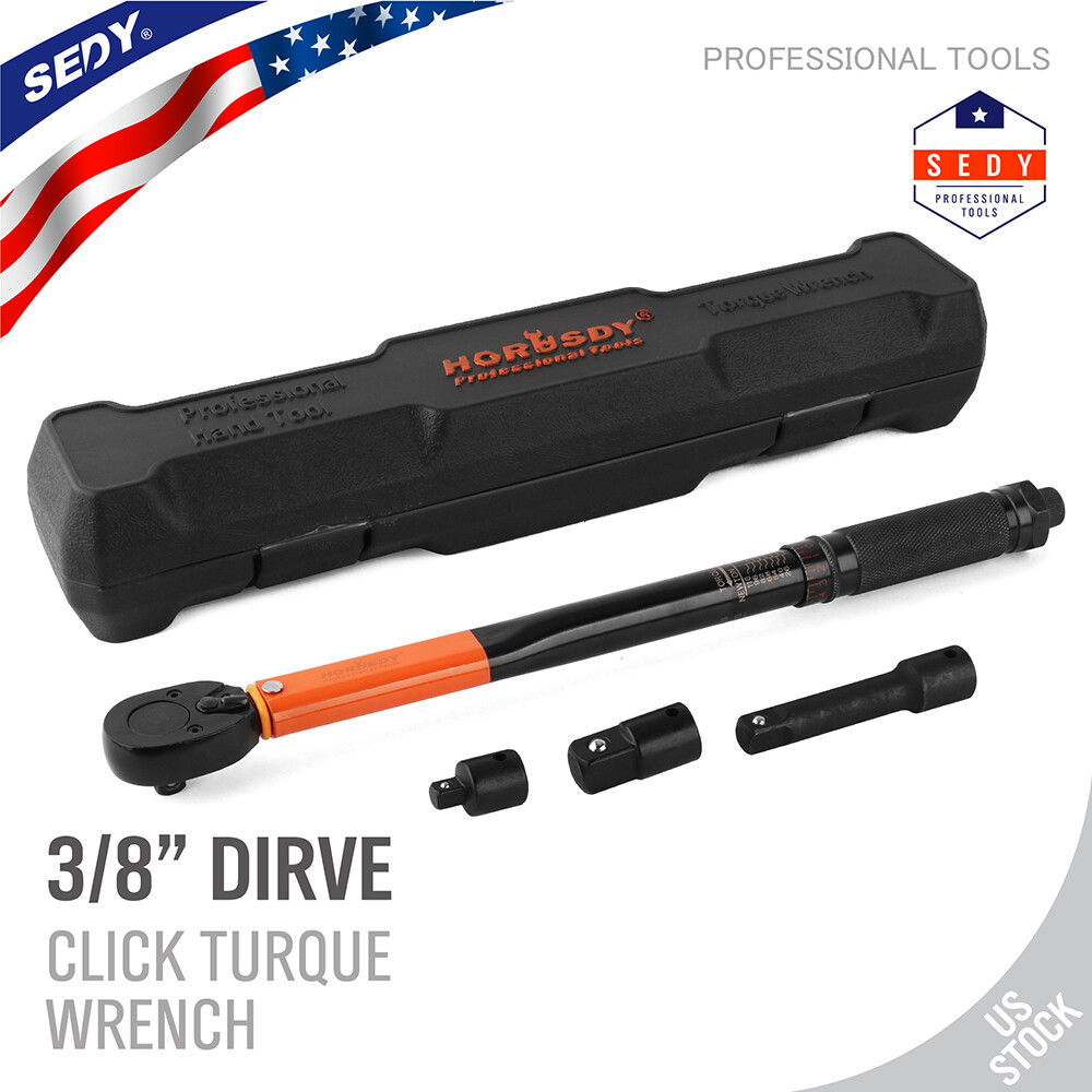 3/8″ Drive Click Torque Wrench Snap Socket Ratcheting 10~80 FT-LB/13.6~108.5N-M