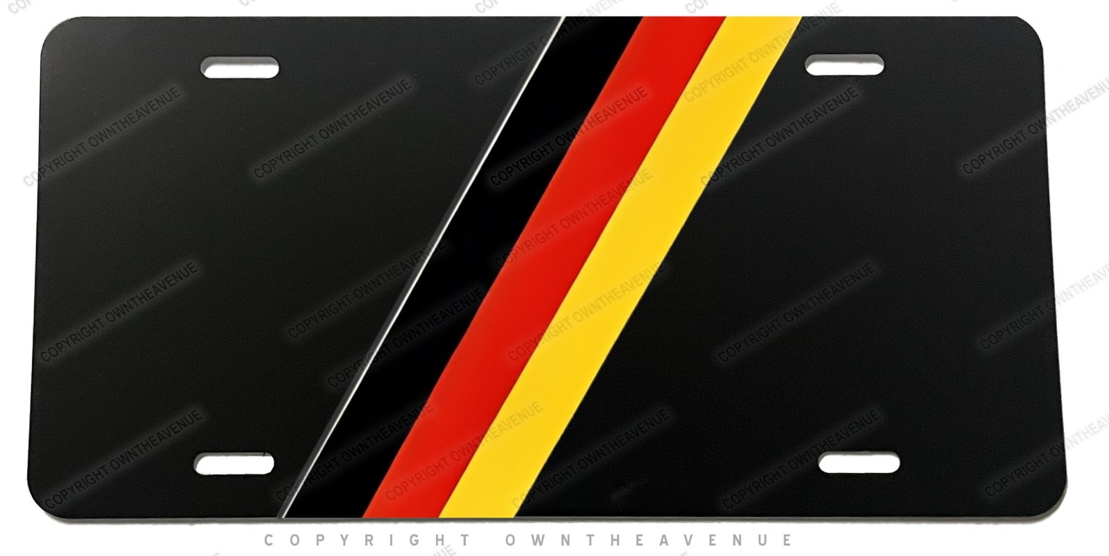 German Germany Flag Sport Stripe Euro Racing Metal License Plate