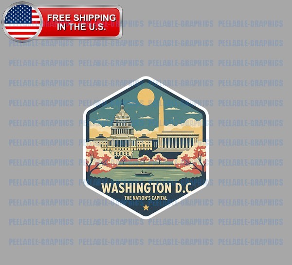 Washington DC Bumper Vinyl Decal Sticker Souvenir Travel A