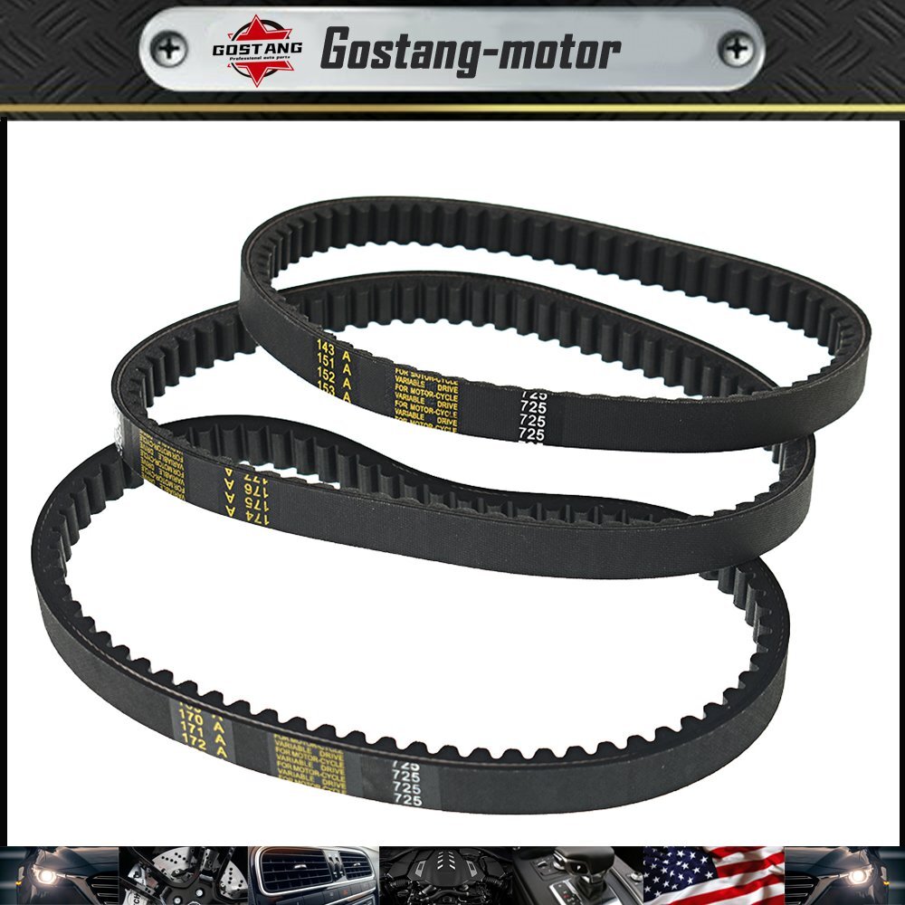 3PCS Go Kart Drive 725 Belt Fit For 30 Series Torque Converter Set Assymetrical