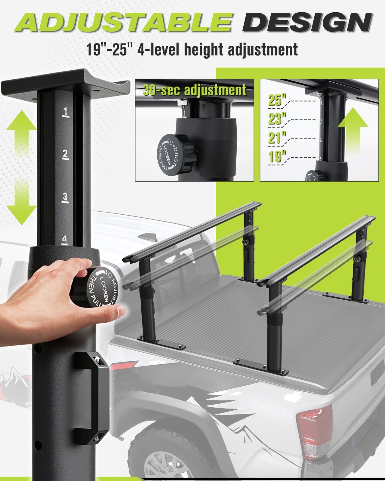 T-Slot Tonneau Bed Rack Base Adjustable For Tacoma Gladiator Colorado Ranger