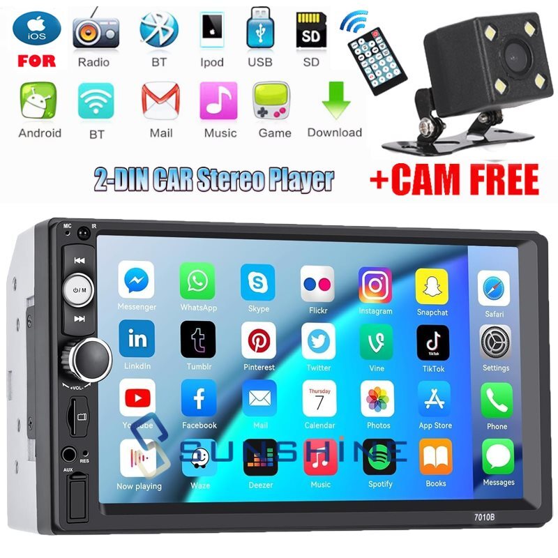 2DIN 7″ HD Car Stereo Radio MP5 Player Bluetooth Touch Screen With Rear Camera