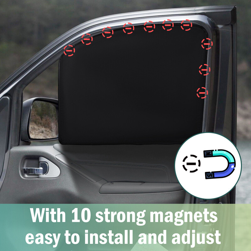 4Pcs Magnetic Car Side Window Sun Shade – 100% UV Protection Privacy Curtain BLK