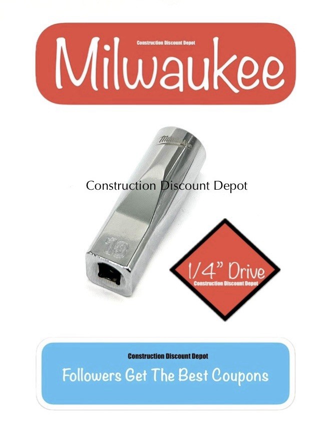 Milwaukee Tool 45-34-9051 1/4″ In. Drive 13mm Metric 6-Point Deep Socket