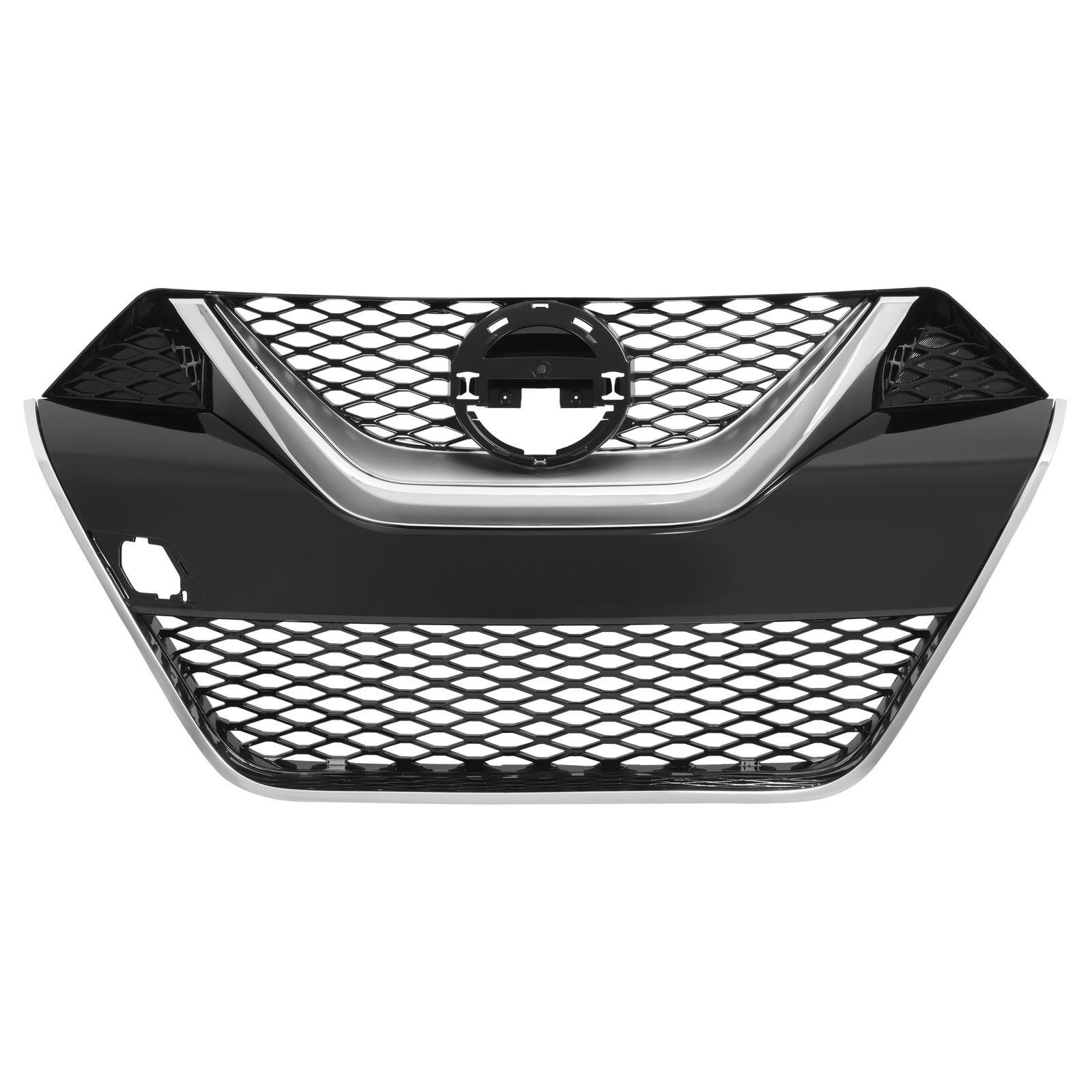 Front Upper Bumper Grille Black w/Chrome Trim Grill For Nissan Maxima 2016-2018