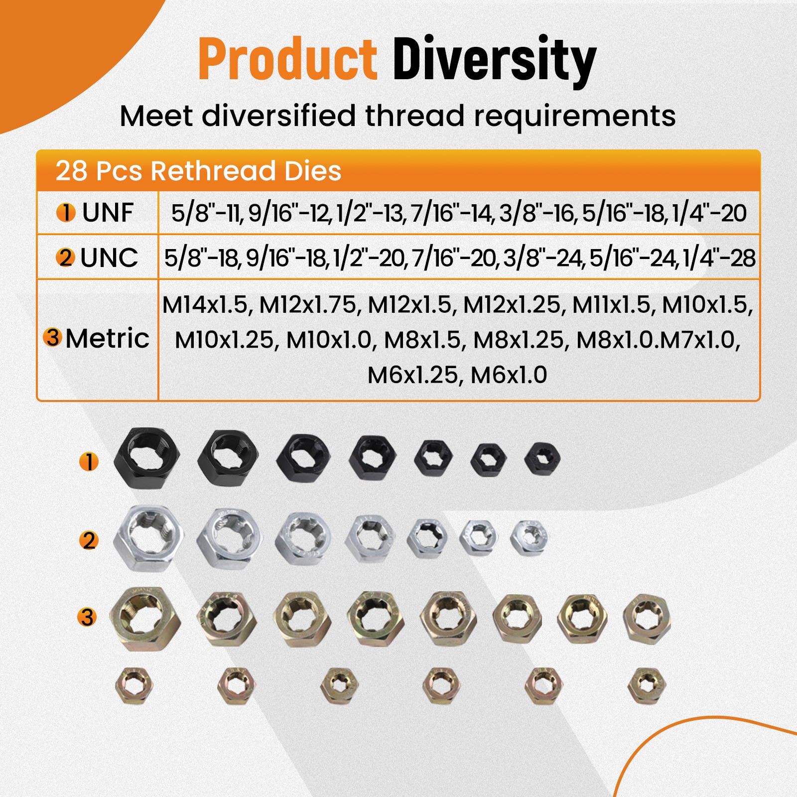 Industrial Thread Chaser Set 61pc SAE/Metric Color-Coded for Automotive Repair