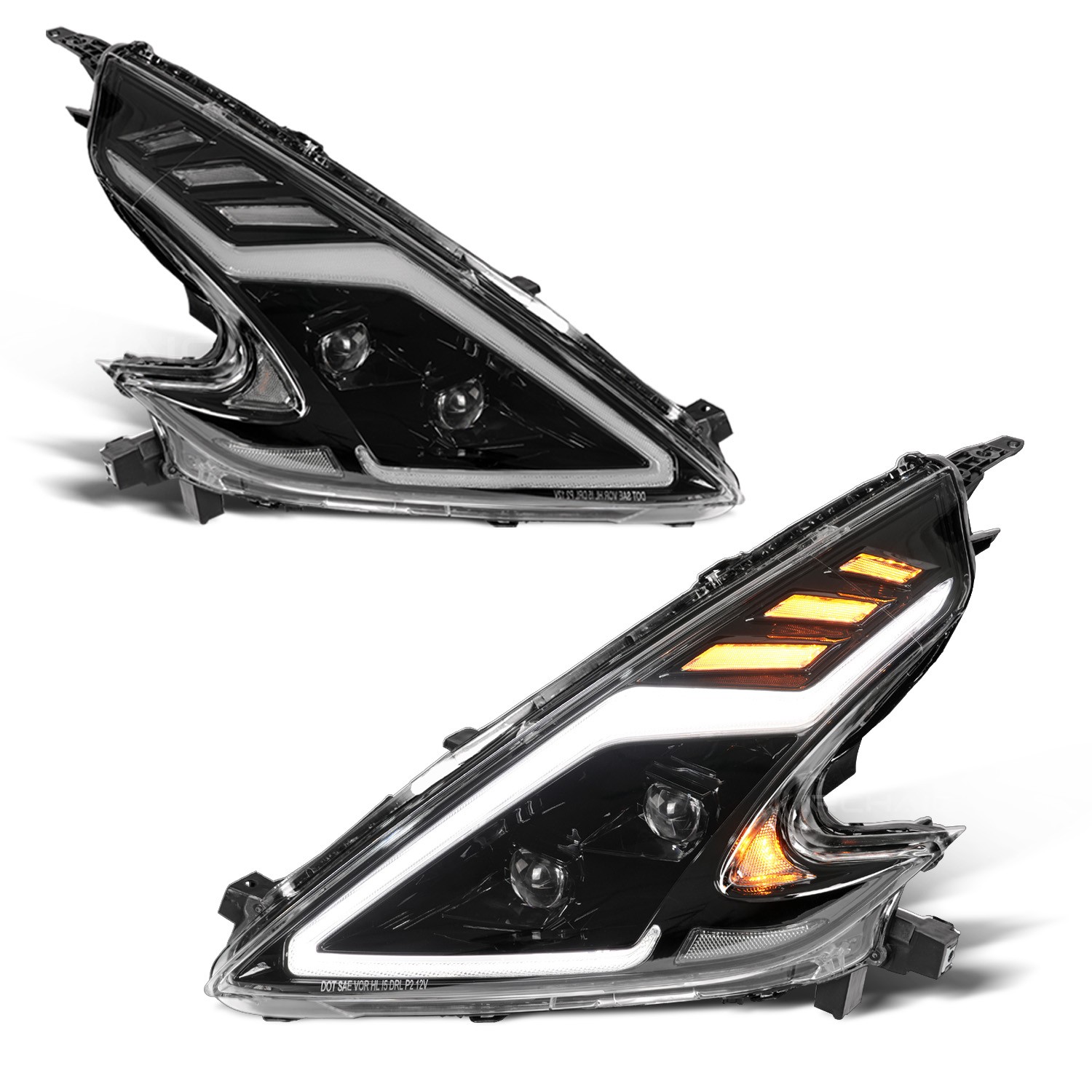LED Projector Headlights Front Lamp RH+LH For Nissan 370Z Fairlady Z34 2009-2021