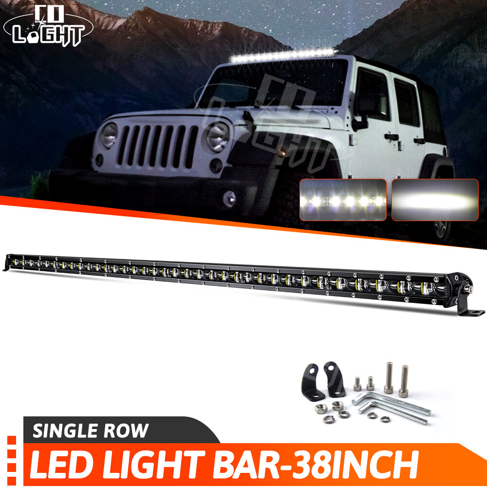 Ultra Slim 38inch LED Light Bar Single Row Spot Flood Offroad For UTV UTE 37″36″