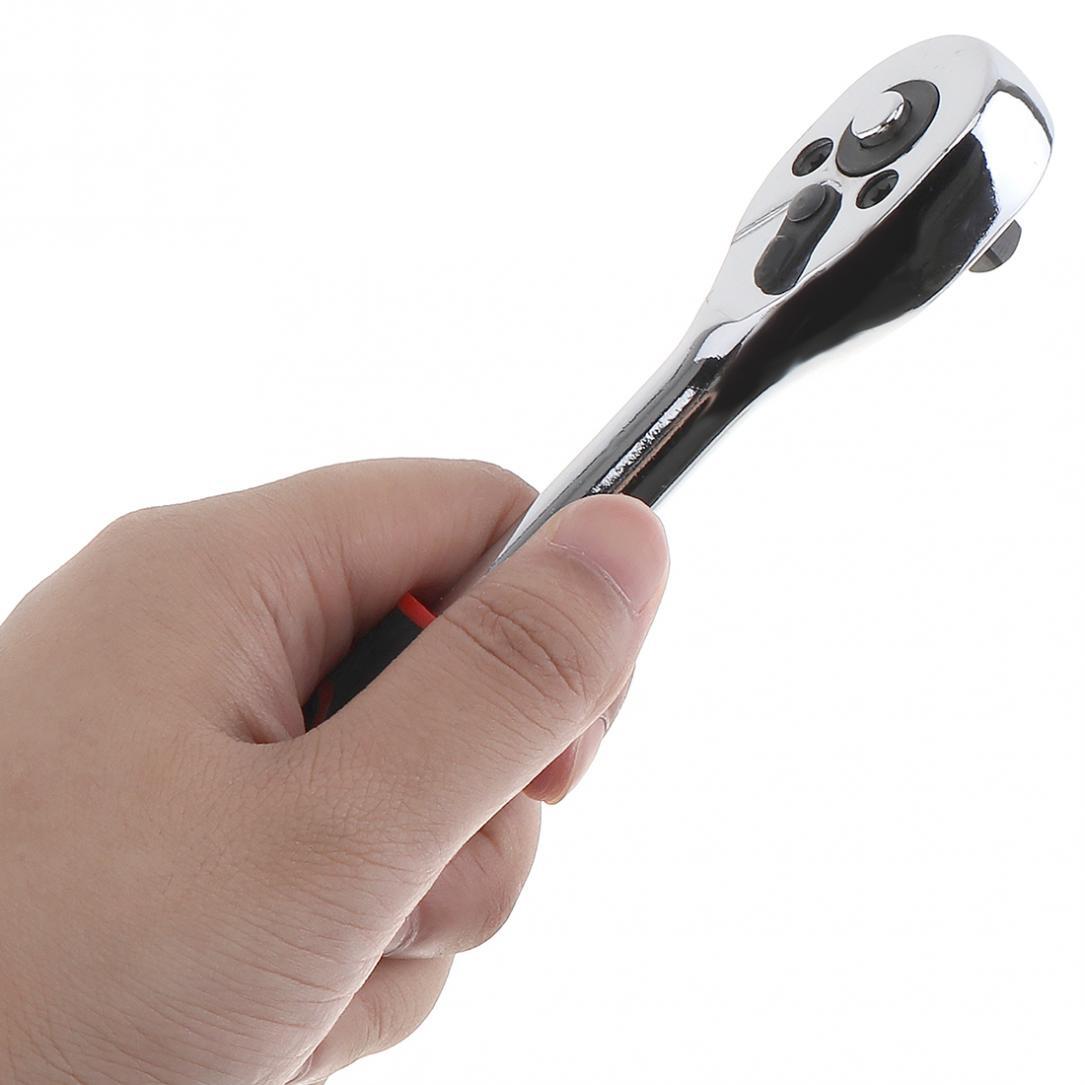 1/4-Inch Drive Ratchet Handle Socket Wrench, 24-Tooth, Quick-release Reversible